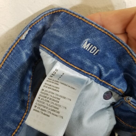 American Eagle Midi Super Super Stretch Jean Shorts Blue Size 0 - Picture 4 of 4